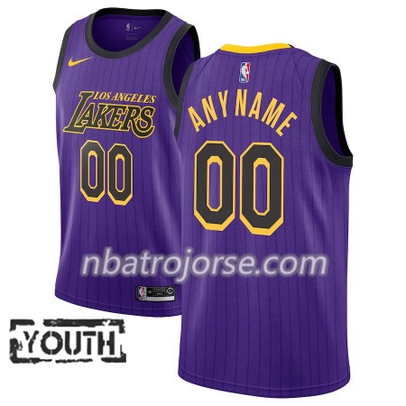 Barn Los Angeles Lakers Tröja Skräddarsydda 2018-19 Nike City Edition Lila Swingman